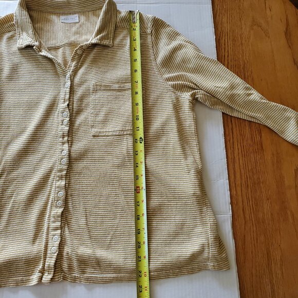 POETRY Hemp Organic Cotton Button Up Neutral Blouse Size 8 - Picture 12 of 15